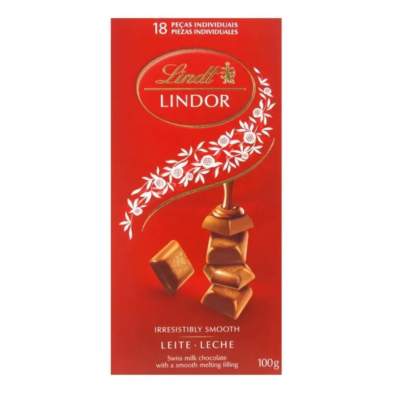 5x Chocolate Lindt Lindor Milk Barra 100 Gr. Chocolate Ao