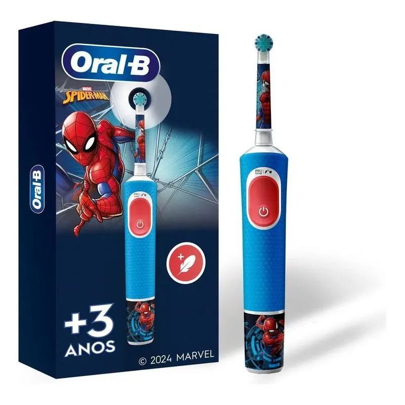 Escova De Dente Elétrica Infantil Oral-B Marvel Homem-Aranha
