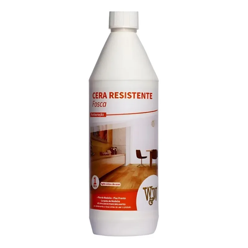 Cera Resistente Para Pisos De Madeira Fosca 1 Litro W&amp;w