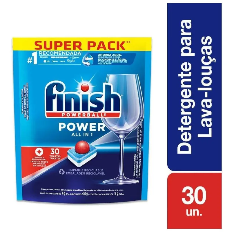 Detergente Para Lava Louças Finish Com 30 Tabletes