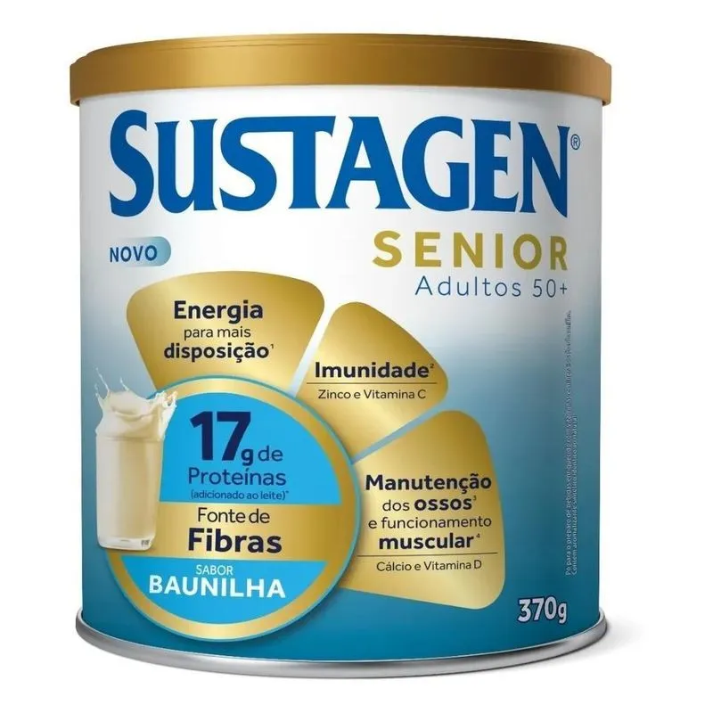 3x Complemento Alimentar Senior 50+ Baunilha 370g Sustagen