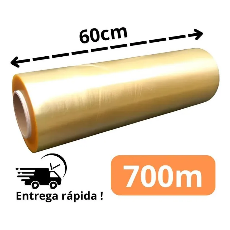 Rolo Bobina Filme Plástico Pvc Esticavel 60cm X 700 Metros