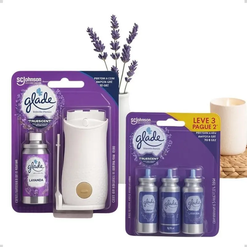 Kit Aparelho Odorizador Glade + 3 Refis De 12ml Para Troca