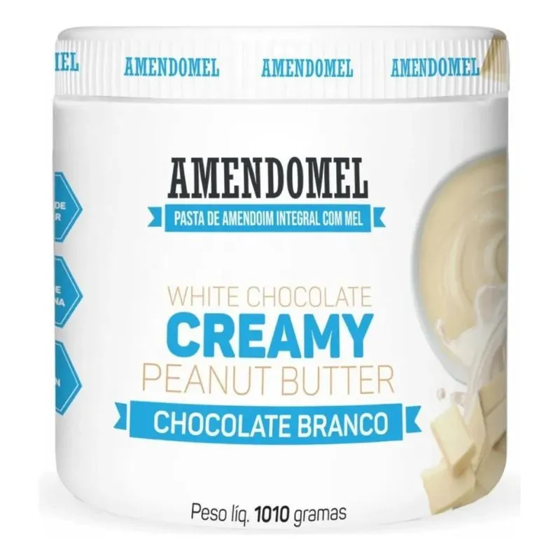 Amendomel Chocolate Branco 1010g Pasta De Amendoim 1010g