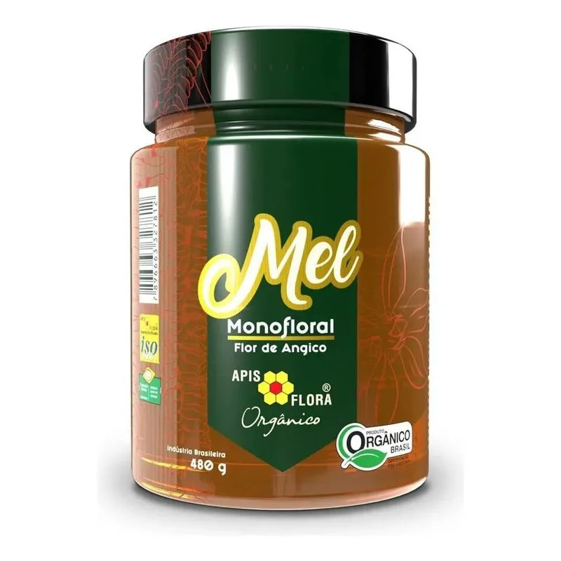 Mel Orgânico Puro Natural De Abelha Apis Flora Angico 480g