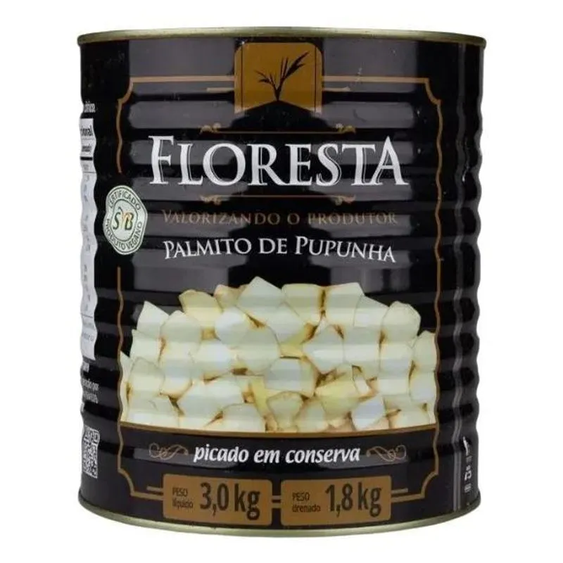 Palmito Floresta Pupunha Picado Lata 1800 G