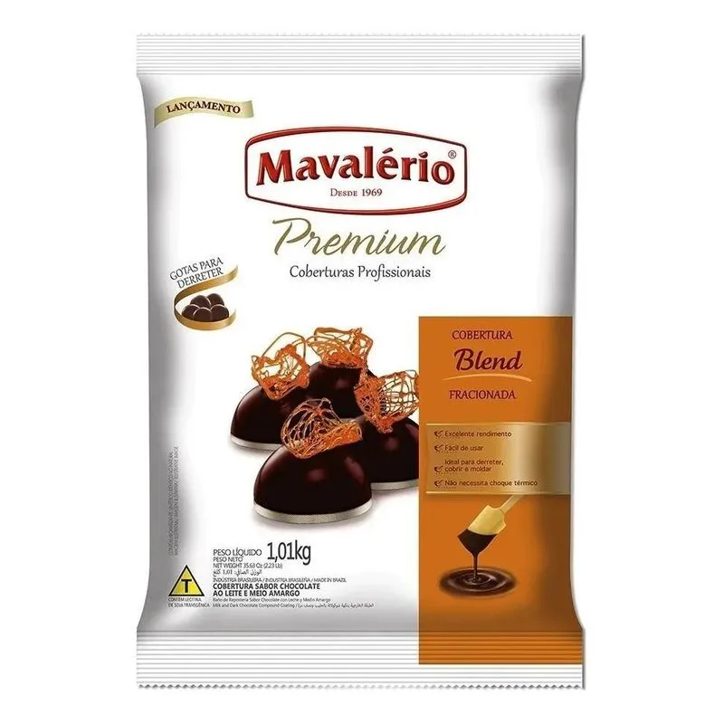 Cobertura Gotas Chocolate Blend Fracionado 1,01kg Mavalerio