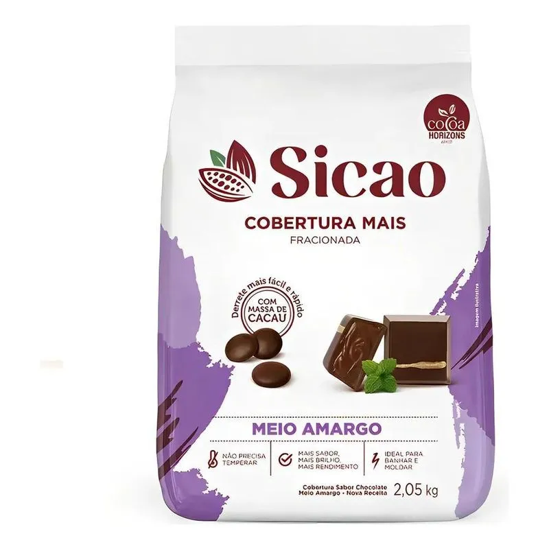 Callebaut Sicao Cobertura Fracionada Sabor Chocolate Meio Am