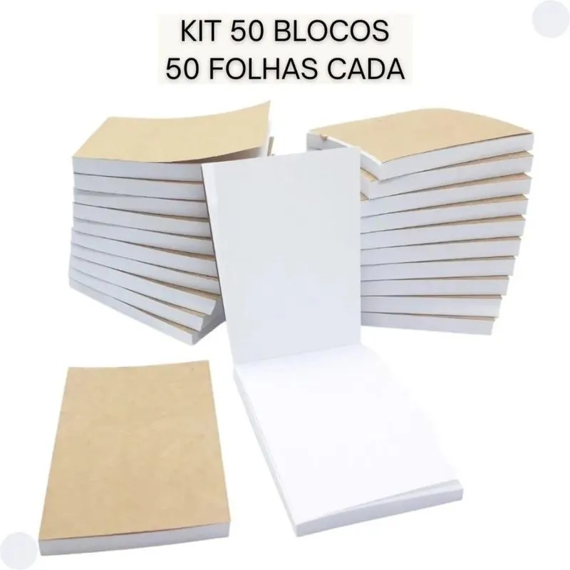 Kit 50 Bloco Anotacoes Rascunho Comanda Bar 10x7cm 50 Folhas