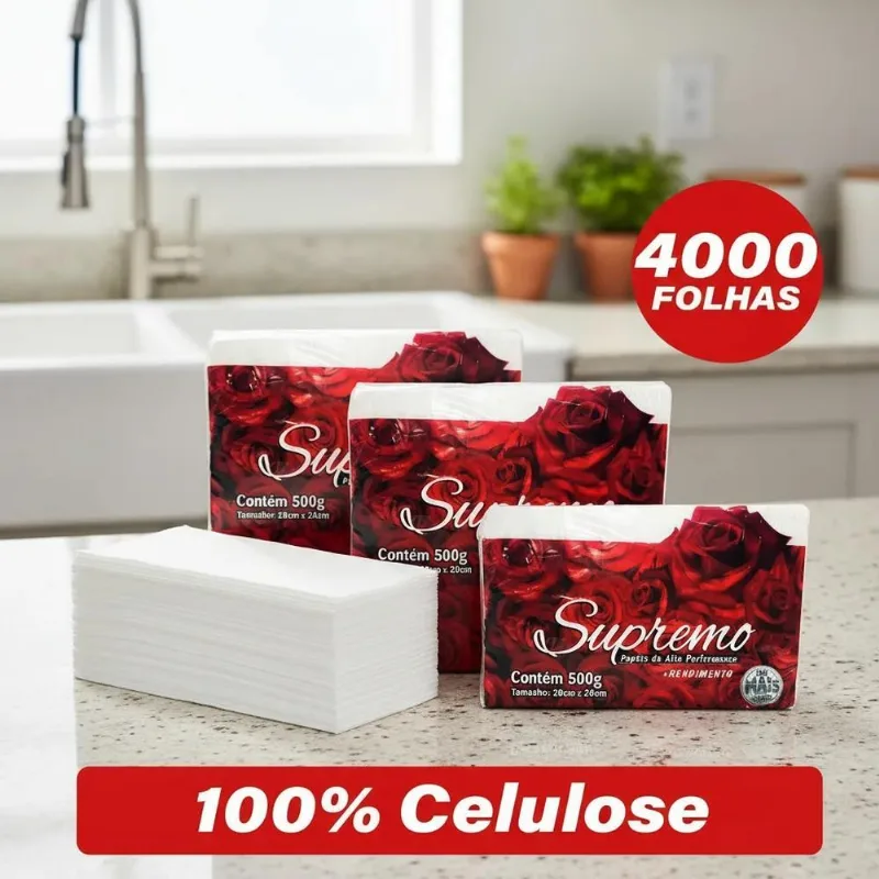Papel Toalha 4000 Fls Interfolha Branco 100% Virgem