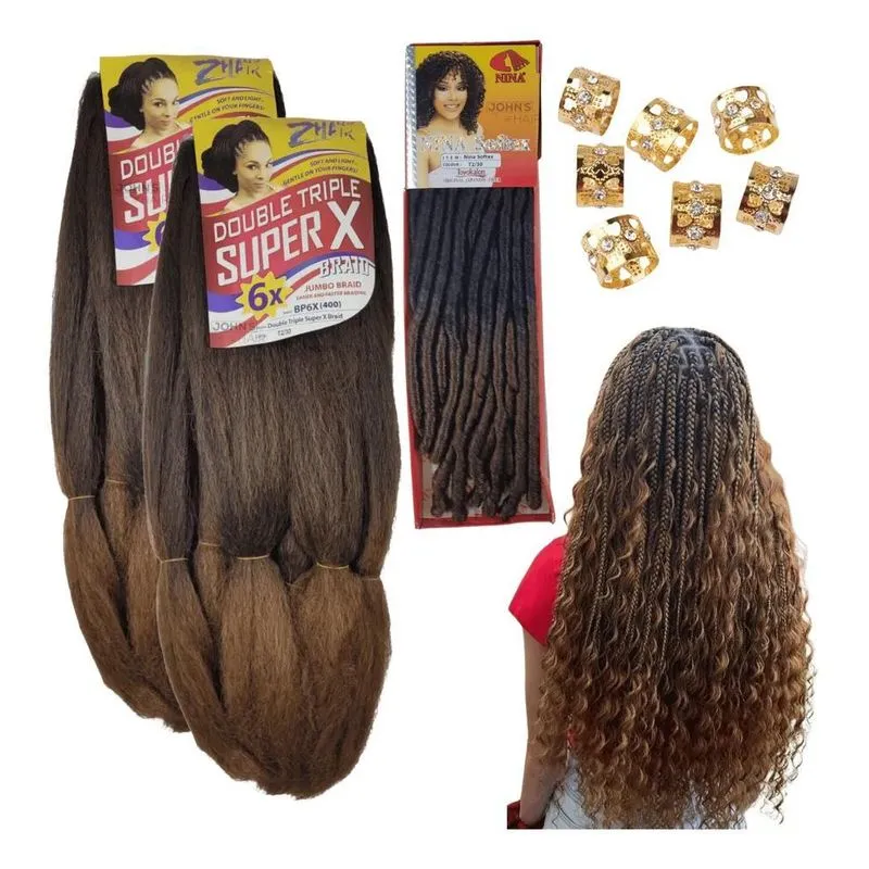 Kit Jumbo 2 Pcts + Nina Softex Tranças - Ombre Dourado T2/30