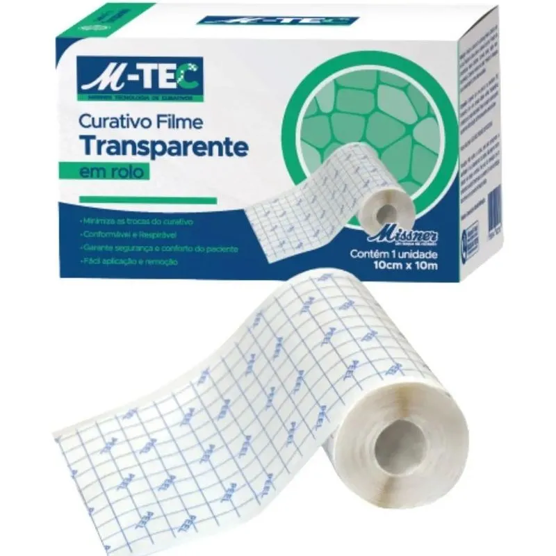 5x Curativo Transparente Filme Adesivo Em Rolo 10cmx10m Miss