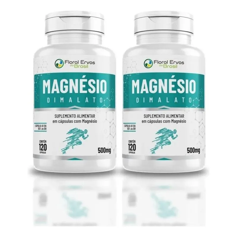 Kit 2x Magnésio Dimalato 600mg 240 Cápsulas Total Sem Sabor