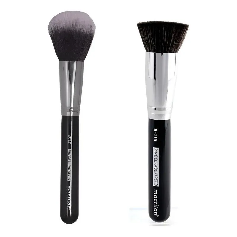 Pincel Para Pó E Base Kabuki Reto Macrilan B112 E B115 - Pre
