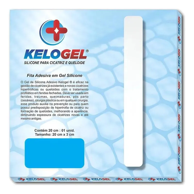 3x Kelogel Fita De Silicone Adesiva Em Gel Cicatriz 20x3cm