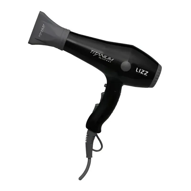 Secador De Cabelo Lizz Titanium Black Preto E Cinza Cor Pret