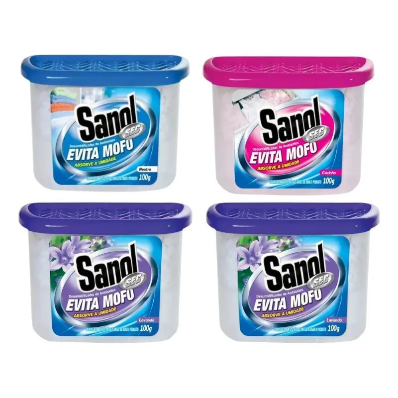 10x Antimofo Evita Mofo Desumidificador Sanol Kit 4 Unidade
