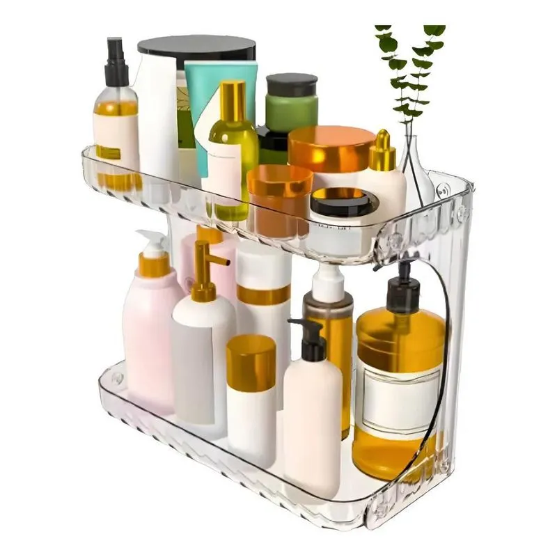 Organizador Acrílico Luxo 2 Andares: Perfume - Transparente