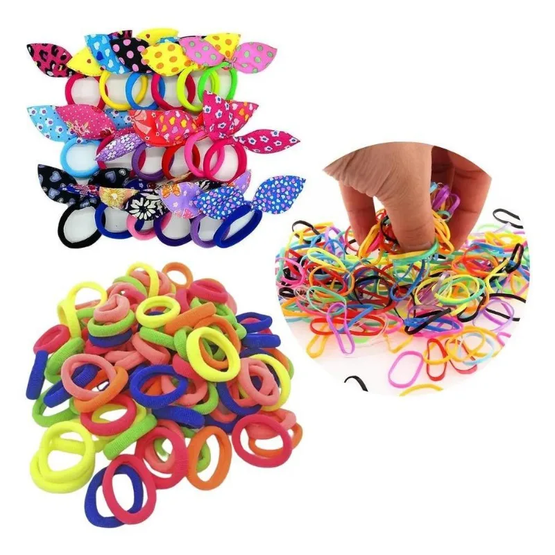 2x Kit Rabico Xuxinha Acessórios Liga Cabelo Infantil Elásti