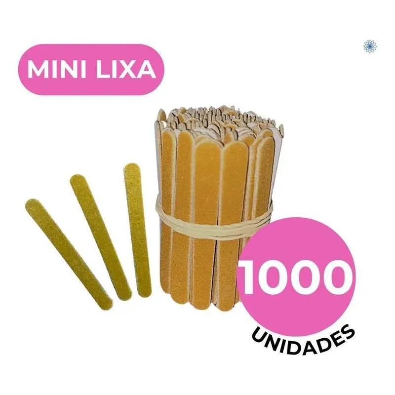 Kit 1000 Mini Lixa Unha Descartável: Higiene &amp; Profi - Parda