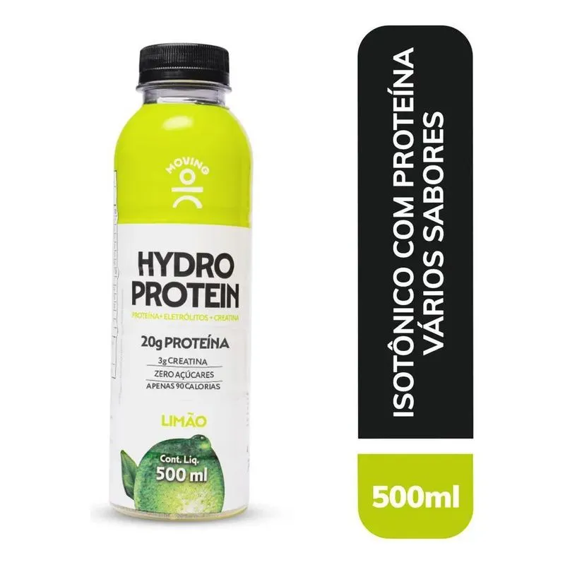 5x Bebida Moving Hydro Protein Isotônico Sabor Limão 500ml