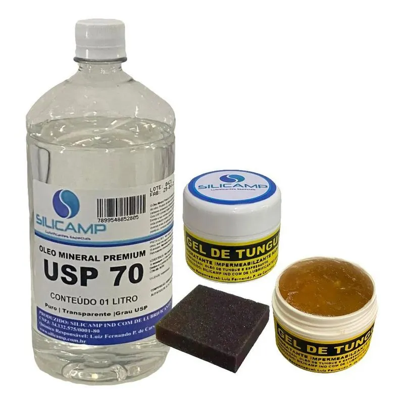Kit Hidratação Tabua De Corte Oleo Mineral + Gel De Tungue
