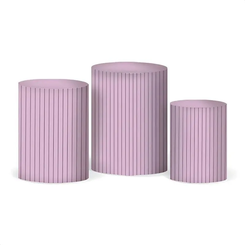 Trio Capa Cilindro Ripados Lisos Tecido Veste Fácil C/e Lilá