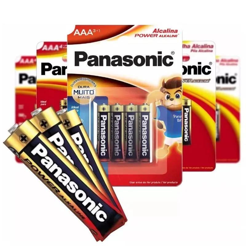 Kit 6x Cartela Pilha Alcalina Aaa Alta Duração 4x Panasonic