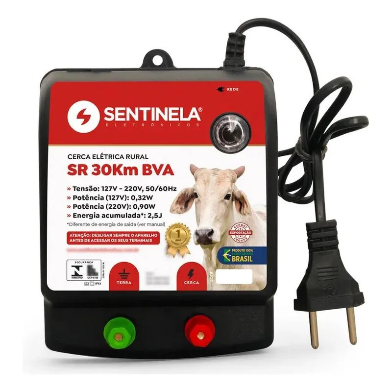 Eletrificador Cerca Elétrica Rural 30km Sentinela