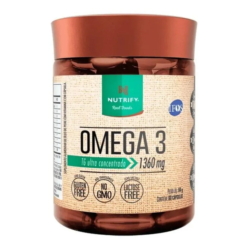 Ômega 3 Tg - 1360mg - 520mg Dha - 840mg Epa Nutrify 60 Cáps