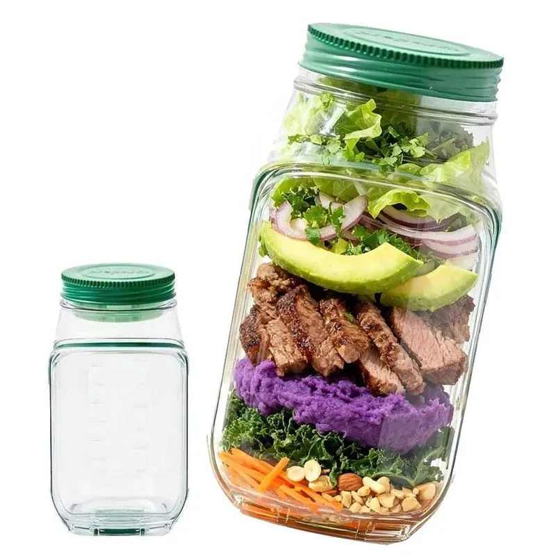 Pote Para Salada Tampa Lateral 0,7l Polipropileno Com Molho Marmita Transparente