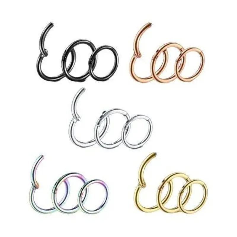 Piercing Argola Titânio Septo Helix Cartilage Dourado 6 Mm