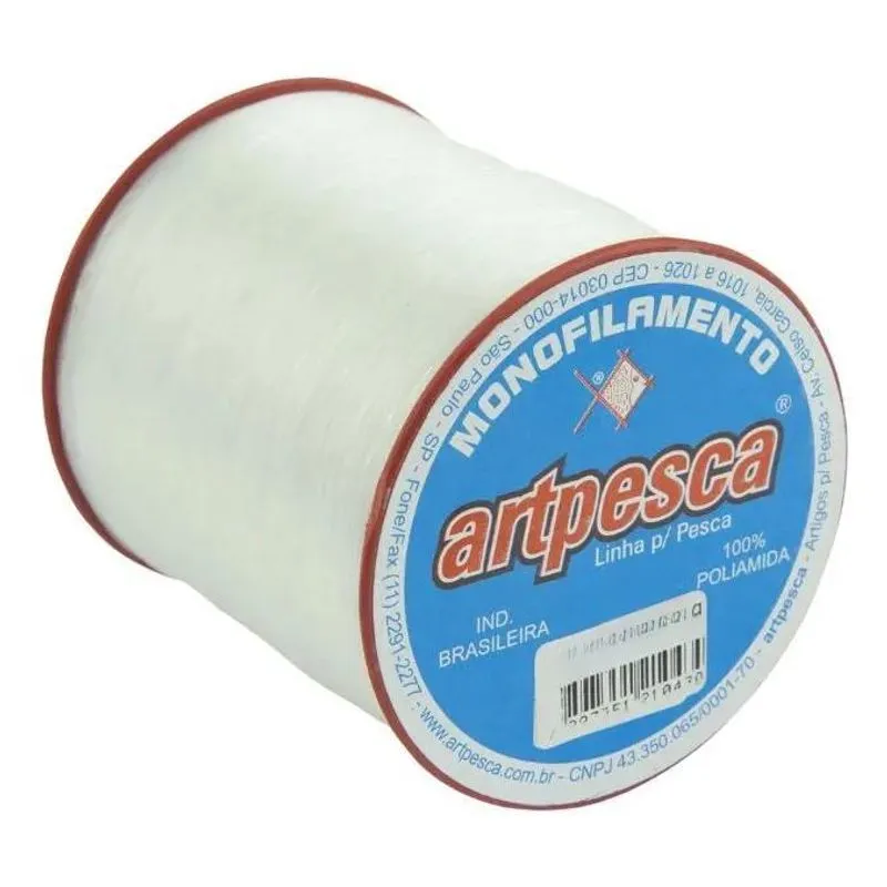 5x Linha Artpesca Nylon 0,80mm/176m/100g Artesanato Branca F