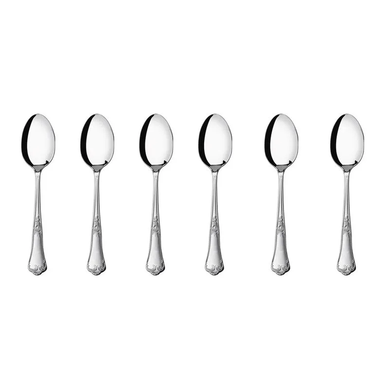 Kit 6 Colheres de Sobremesa Hercules Classique Aço Inox 493-004P
