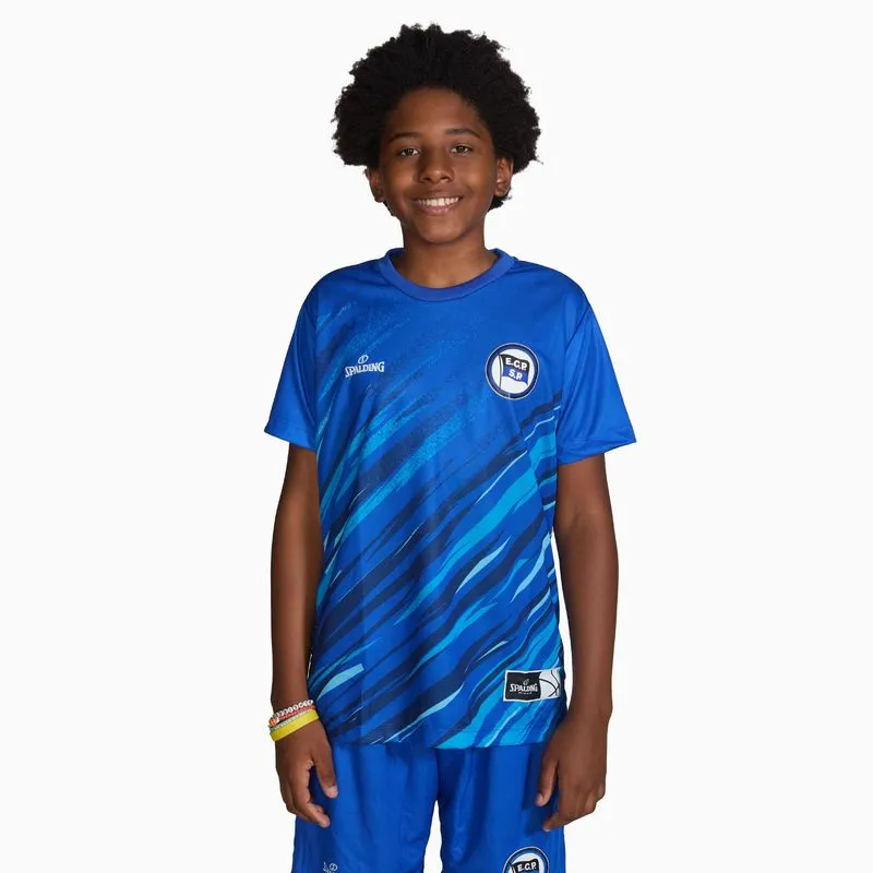 Camiseta Spalding Pinheiros Fan Warm Up Infantil ECP 24/25 - Azul Cor:Azul;Tamanho:14