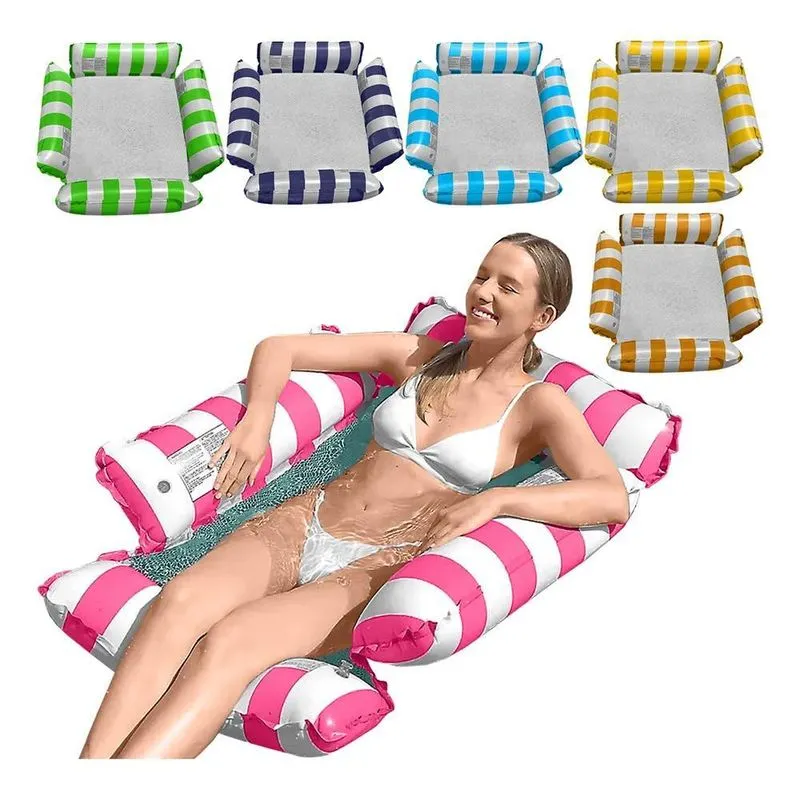 Boia Rede Piscina Cama Flutuante Deitado Reclinável Inflá Ro