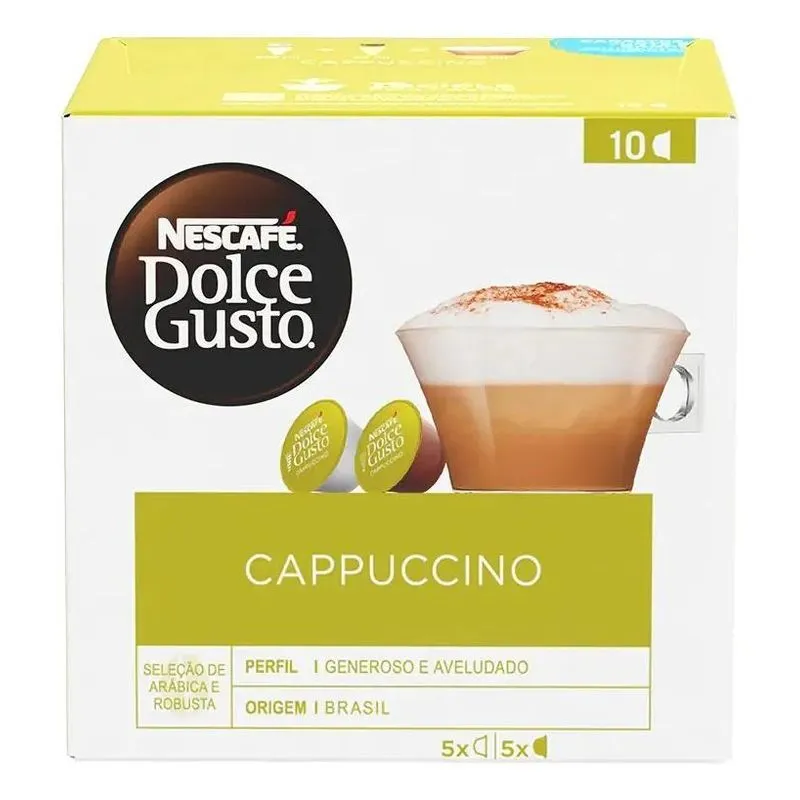 5x Capsulas Cappucino Dolce Gusto 10 Unidades 117g Nescafé