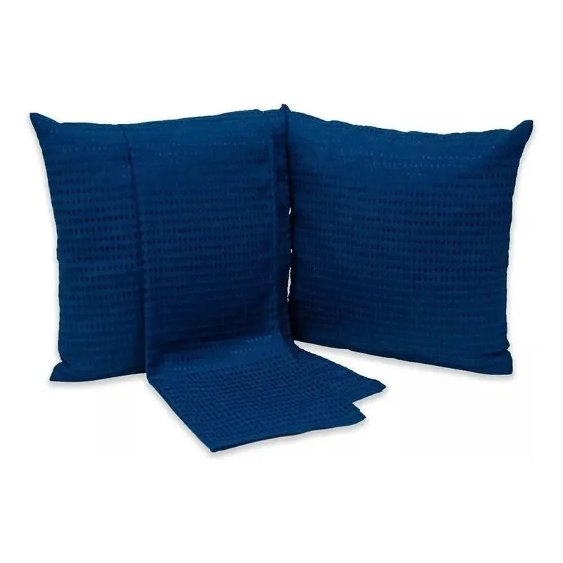 2x Kit Peseira Casal Queen 3 Peças Com Almofadas Lisas