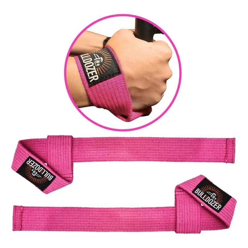 3x Faixa Strap Rosa Para Musculação Profissional Academia Cr