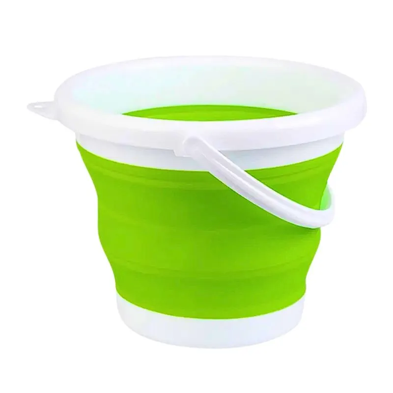 Balde drobavel retratil 3lt silicone multi uso com alça flexivel pratico