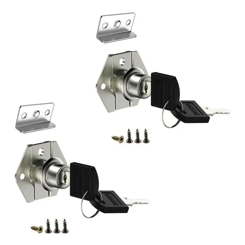 10x Kit 2 Tranca Gaveta Fechadura Chave Porta Moveis Escrit