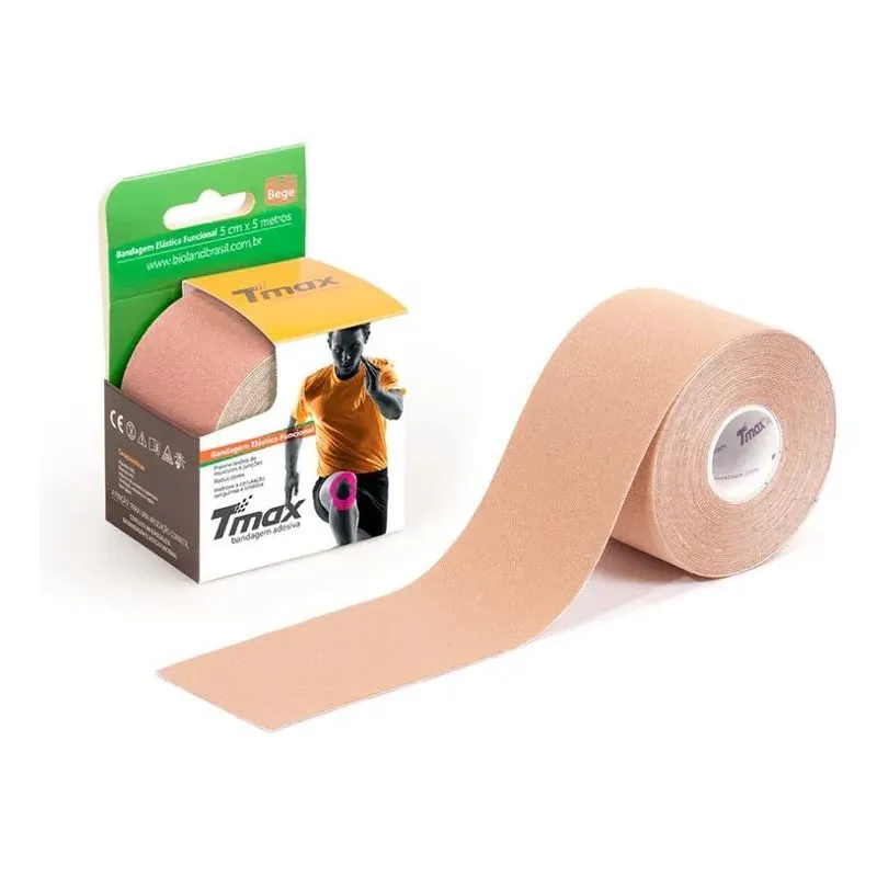Kinesiology Taping Bandagem Elastica Adesiva Bege Tmax 5cm X