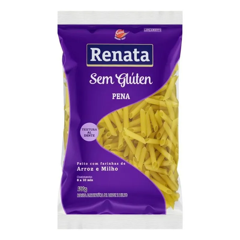 5x Macarrão De Milho E Arroz Pena Sem Glúten Renata Pacote