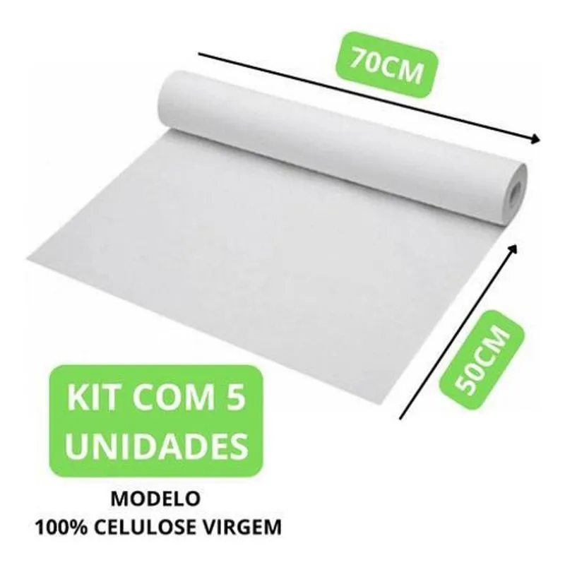 Lençol Descartável Papel Hospitalar 70X50 C/5 100%Celulose