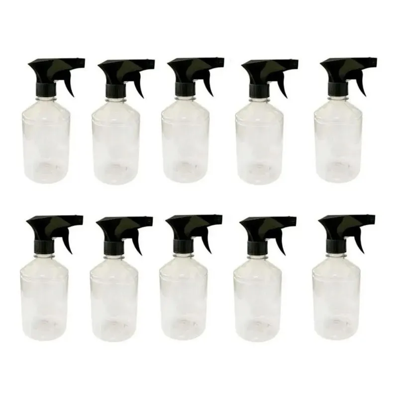 2x Kit 10 Frasco Pulverizador / Borrifador Preto 500ml
