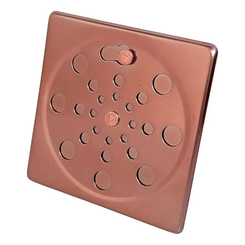 10x Tampa Para Ralo Grelha Quadrado 10cm Abre/ Fecha - Rose