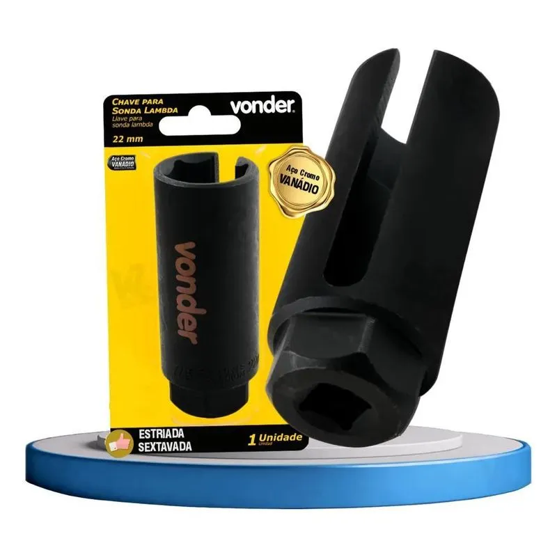 5x Chave Soquete Sonda Lambda Sextavada Aberta Estriada 22mm