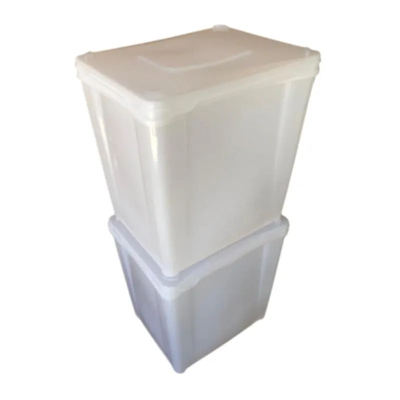 Pote Retangular 10l C/ Tampa Hermetica - 02 Peças, Branco