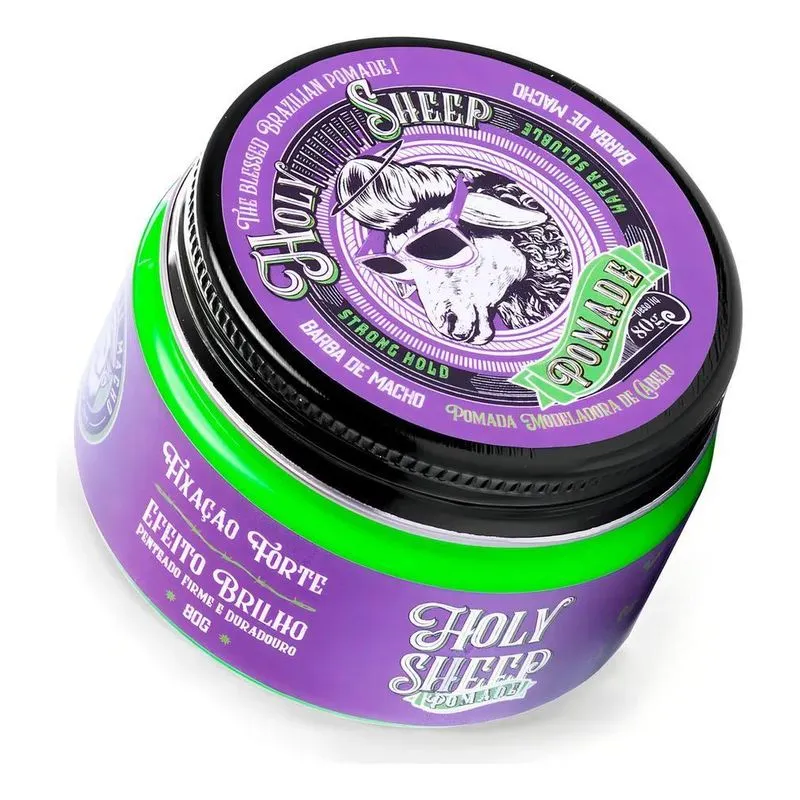 10x Pomada Holy Sheep Water Soluble Strong Hold Efeito Bril