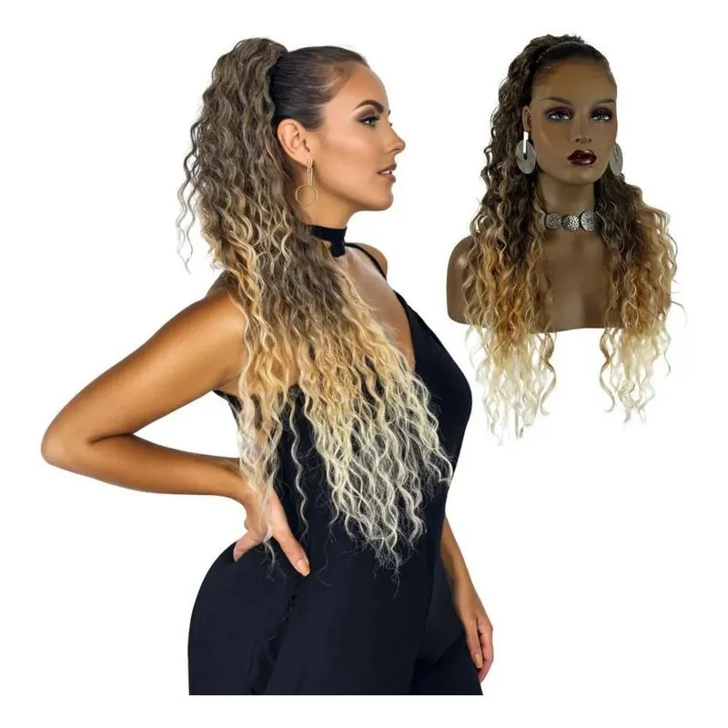 10x Rabo De Cavalo Cacheado Jacy 70cm Ser Mulher Bio Proteí
